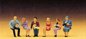 Preiser 10095 HO Seated Pedestrians Figures #1 (Set of 6)