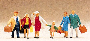 Preiser 10281 HO Traveler Figures With Luggage (Set of 6)