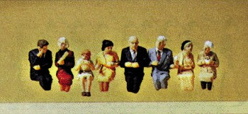Preiser 10299 HO Seated Travelers Figures for Restaurant Car (Set of 8)