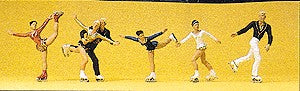 Preiser 10314 HO Figure Skaters Figures (Eiskunstlaufer)(Set of 6)