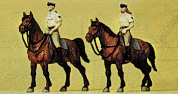 Preiser 10389 HO Scale German Police Officers on Horseback (Set of 2)