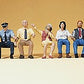 Preiser 10406 HO Scale Seated Bus Driver & Passengers Figures (Set of 7)
