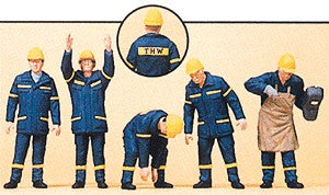 Preiser 10433 HO German Technical Services Workers & Welder Figures (Set of 6)