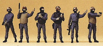Preiser 10446 HO German Police SWAT Team Figures (Set of 6)