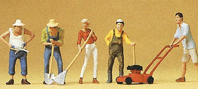 Preiser 10463 HO Working Gardeners Figures (Set of 5)