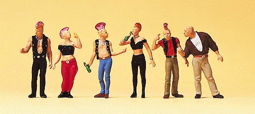 Preiser 10473 HO Punk Rockers Figures (Set of 6)