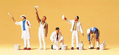 Preiser 10477 HO Working Paint Crew Figures (Set of 5)