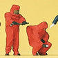 Preiser 10510 HO Firemen Figures with Chemical Suits (Set of 6)