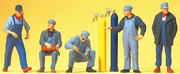 Preiser 10535 HO US Railway Personnel Figures with Welding Equipment (Set of 5)