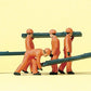 Preiser 14036 HO Railroad Personnel Track Workers with Ties Figures (Set of 6)