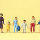 Preiser 14041 HO Walking Women with Children Figures (Set of 6)