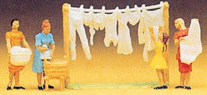 Preiser 14050 HO Women Hanging Laundry Figures (Set of 4)