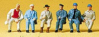 Preiser 14145 HO Seated Workers Figures (Set of 6)