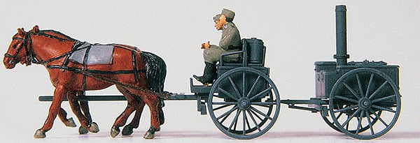 Preiser 16507 HO Unpainted Horse Drawn Field Kitchen Figure Kit (Set of 4)
