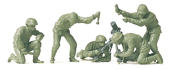 Preiser 16541 HO The German Reich Fighting Mortar Crew Figures (Set of 5)