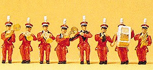 Preiser 20259 HO Seated Red Circus Band Figures (Set of 8)