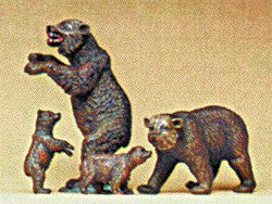 Preiser 20386 HO Scale Animals - Brown Bears Figures (Set of 4)