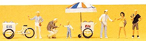 Preiser 24661 HO People Selling Ice Cream Figures (Set of 6)