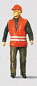 Preiser 28008 HO Railway Worker Wearing Safety Vest Figure