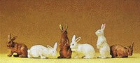Preiser 47052 G Animals Assorted Rabbits Figures (Set of 6)
