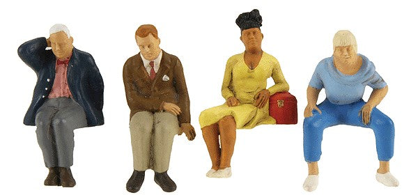 Preiser 65350 O Seated Travelers #1 Figures (Set of 4)