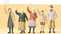 Preiser 72413 1:72 Civilians Waving at the Roadside Figures (Set of 5)