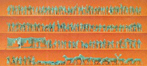 Preiser 79000 N Unpainted Assorted People & Animals Figure Kit (Set of 120)