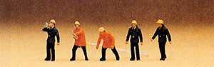 Preiser 79118 N Firemen Figures with Accessories (Set of 5)