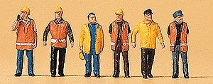 Preiser 79154 N City Workers in Protective Clothing Figures (Set of 6)