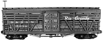 Rail Line 132 HOn3 Denver & Rio Grande Western 30' Stock Car (5500 Series) Kit EX/Box