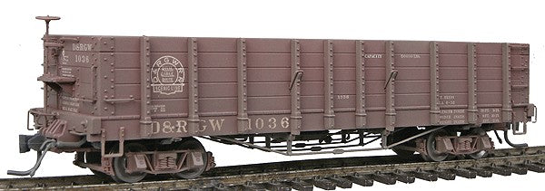 Blackstone Models 340402W HOn3 DRGW 1000 Ser. High Side Weathered Gondola #1036