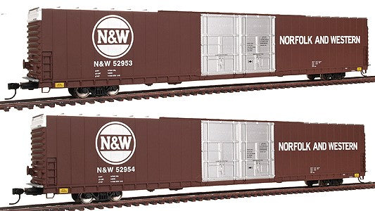 Walthers 932-235021 HO N&W Gold Line PS 86' Hi-Cube 4-Door Boxcar (Set of 2)
