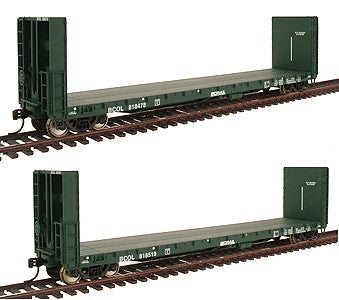 Walthers 932-240055 HO BC Gold Line Canadian 50' Bulkhead Flatcar (Set of 2) LN/Box