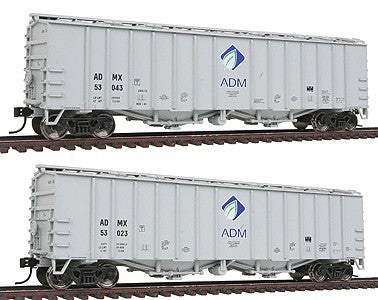 Walthers 932-240554 HO ADM Gold Line 50' Airslide Covered Hopper (Set of 2) LN/Box