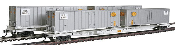 Walthers 932-240851 HO NYC Gold Mark III Flexi-Van Flat w/Trailers (Set of 2)