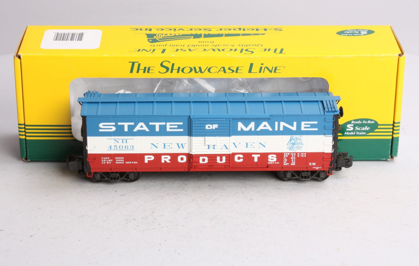 S-Helper 01021 S New Haven State Of Maine 40' Steel Rebuilt Boxcar #45063 LN/Box