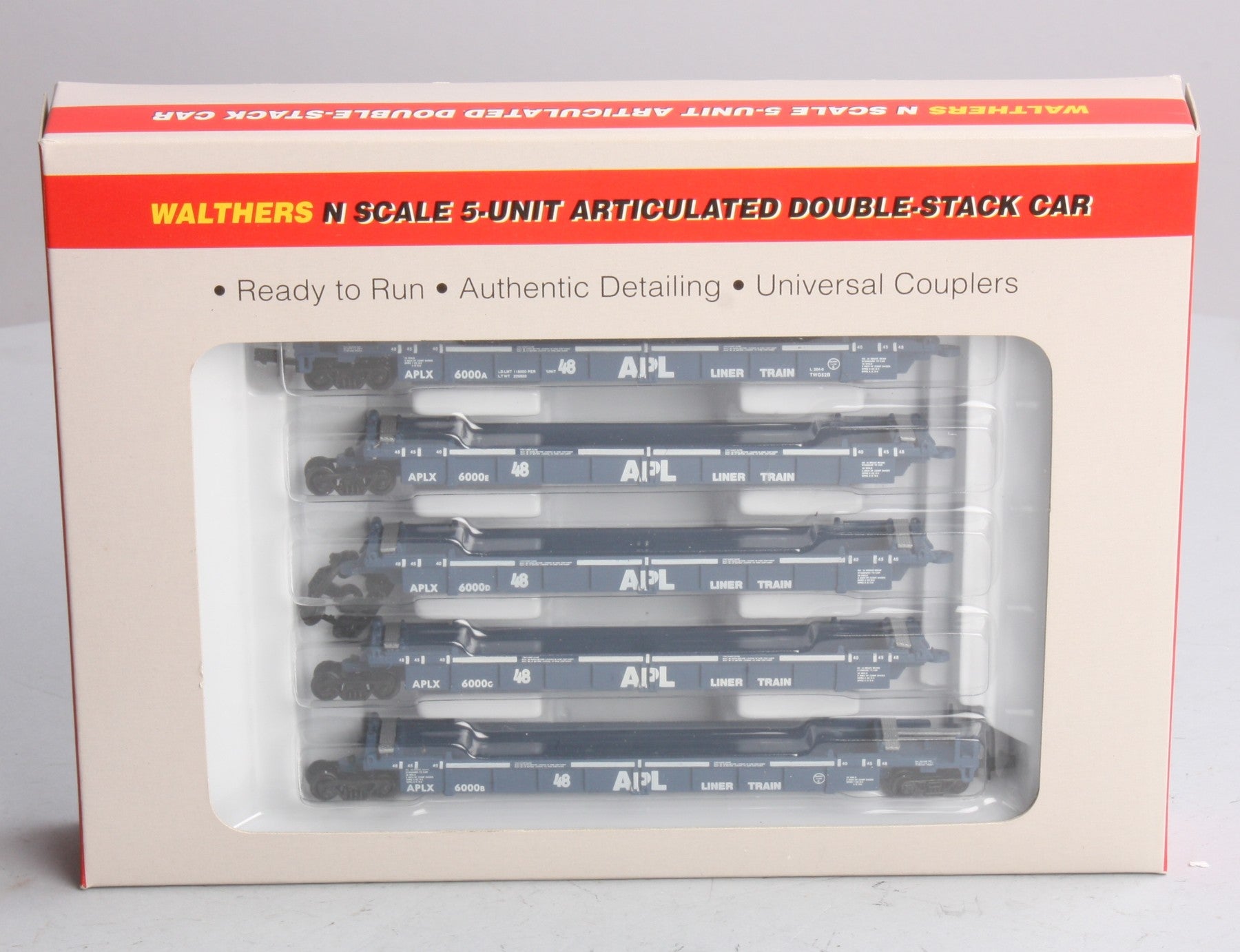 Walthers 932-8103 N APL 305' Thrall Articulated Double Stack Set (Set of 5) LN/Box