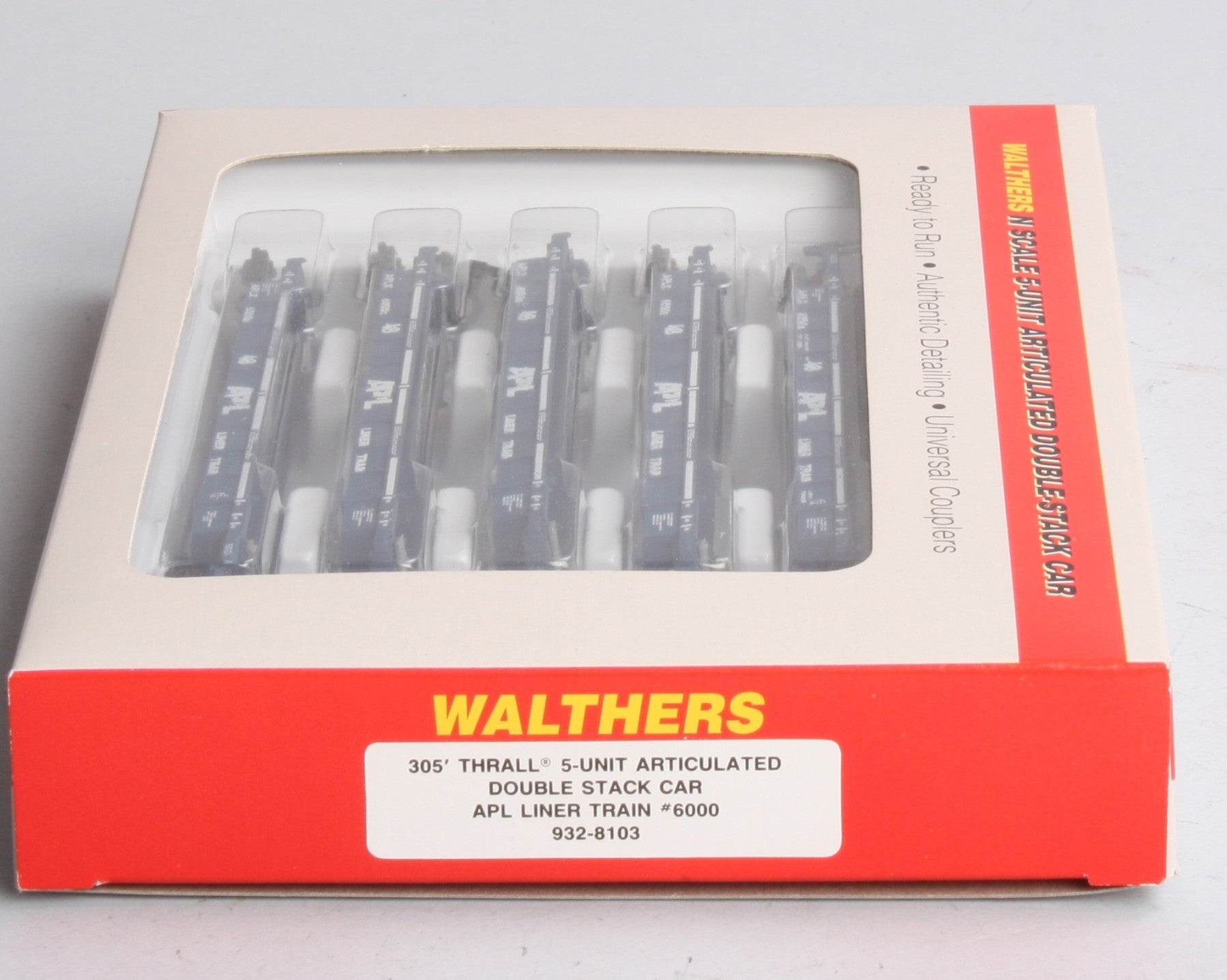 Walthers 932-8103 N APL 305' Thrall Articulated Double Stack Set (Set of 5) LN/Box