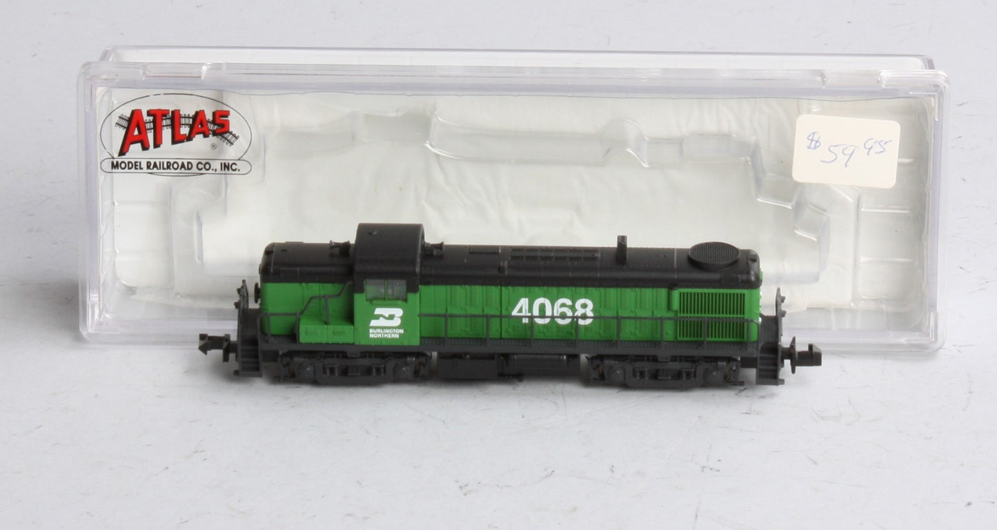 Atlas 42001 N Burlington Northern Alco RS-3 Powered Diesel Locomotive #4068 LN/Box