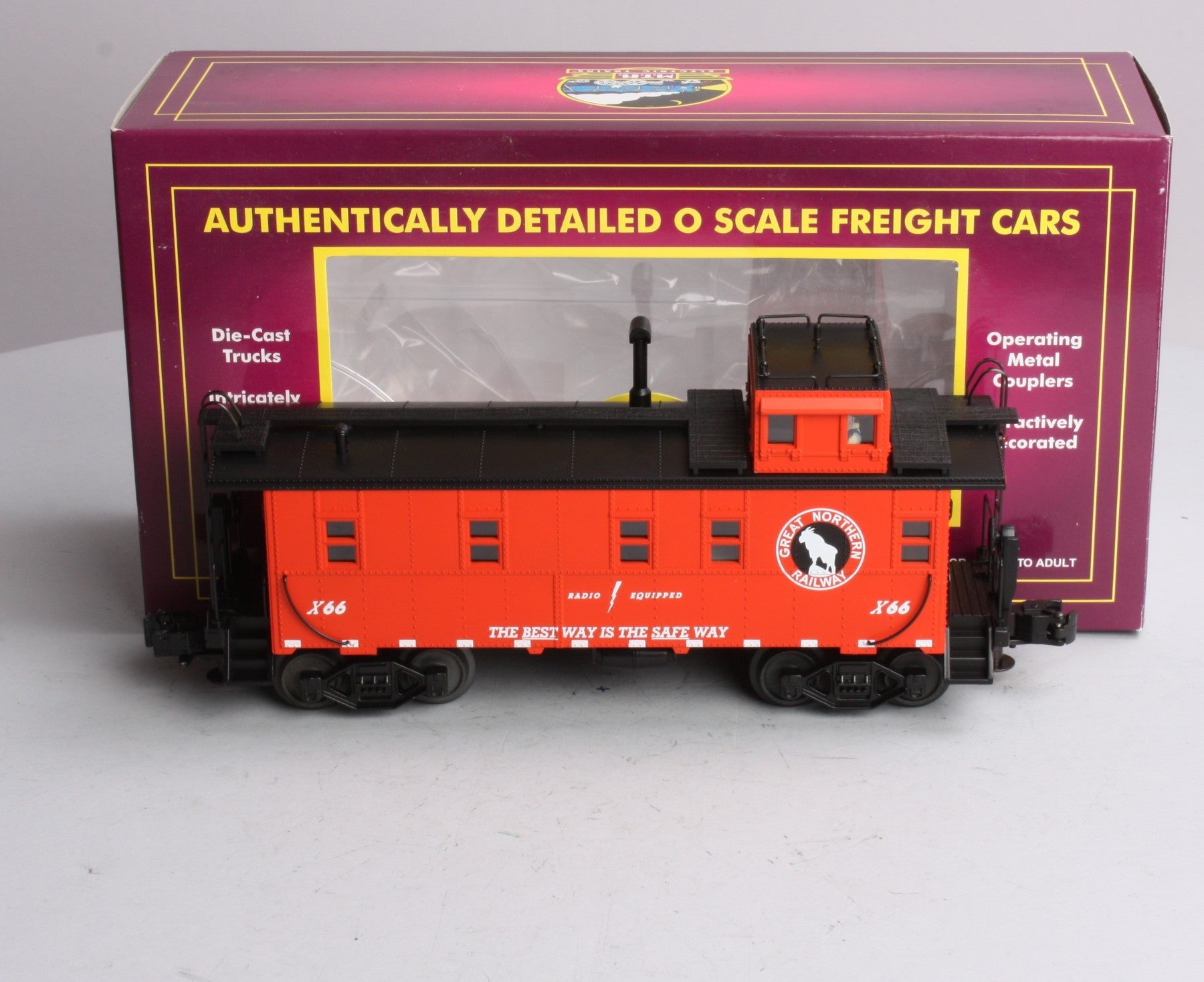 MTH 20-90006F O Gauge Great Northern Steel Caboose #X66 LN/Box