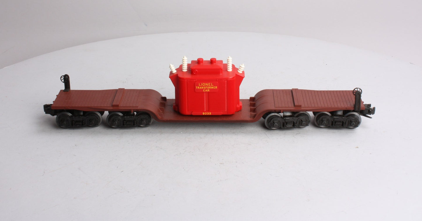 Lionel 6-9233 O Gauge 4 Truck Depressed Center Flatcar with Transformer EX/Box
