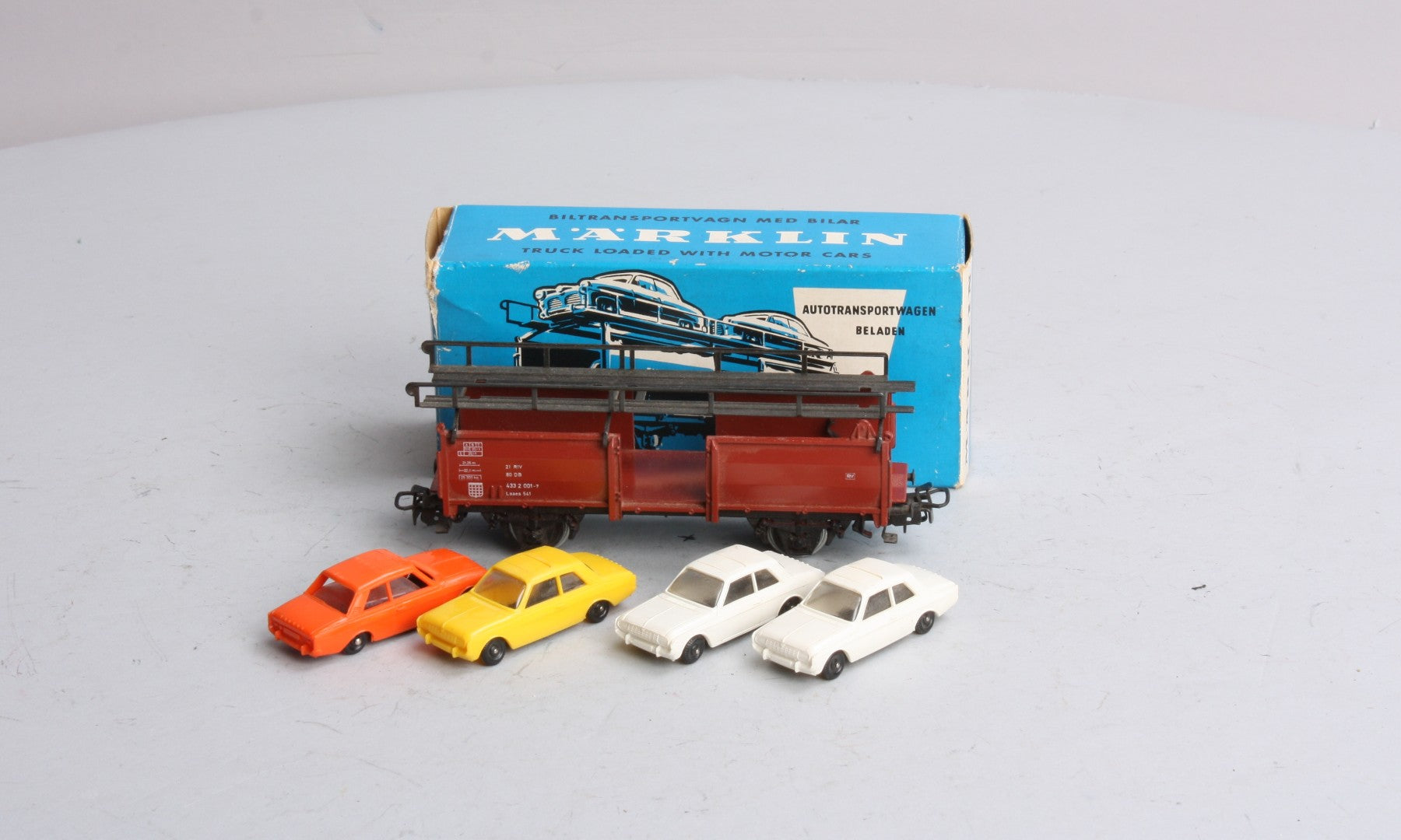Marklin 4613 HO Scale Auto Transport Car w/ Automobiles EX/Box