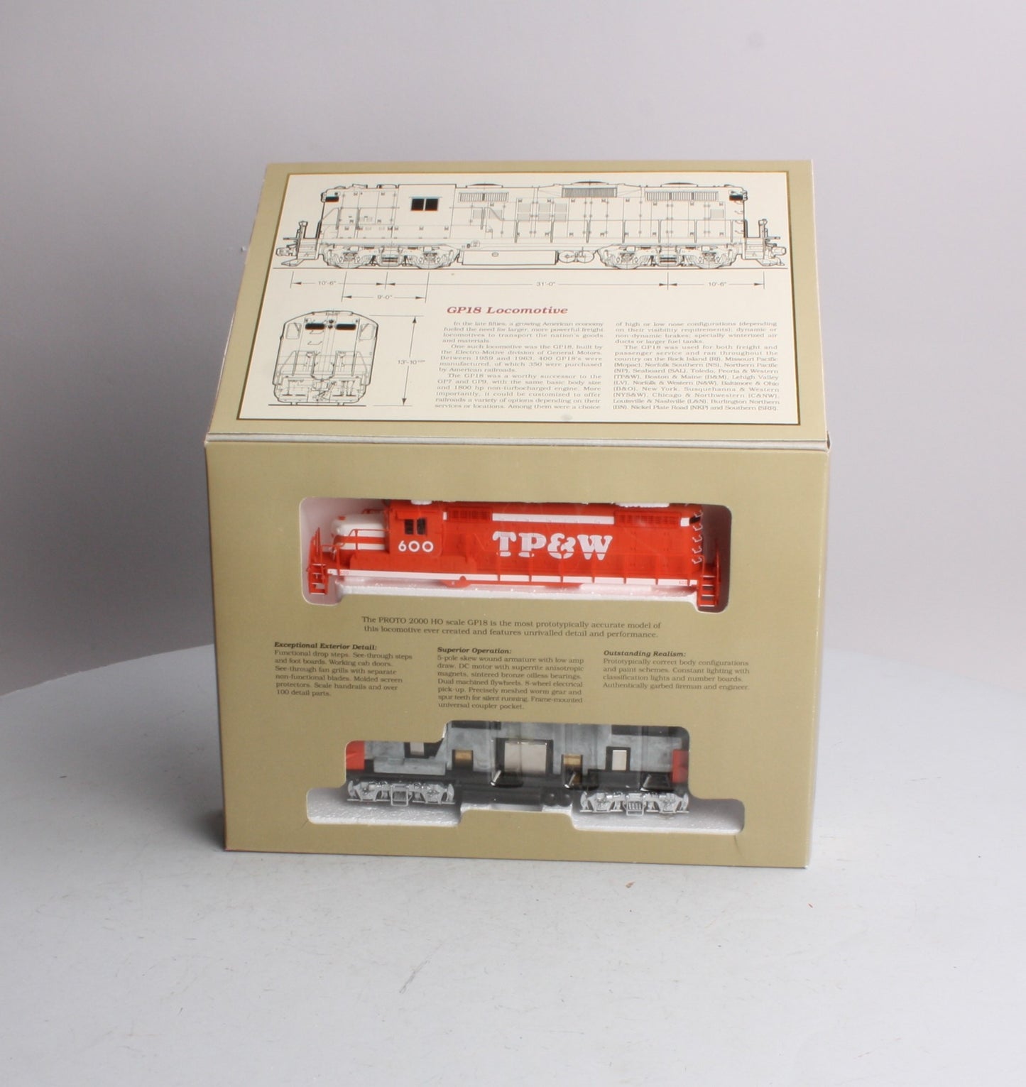 Proto 2000 8167 HO Scale Toledo, Peoria & Western GP-18 'Low Nose' Diesel Loco LN/Box