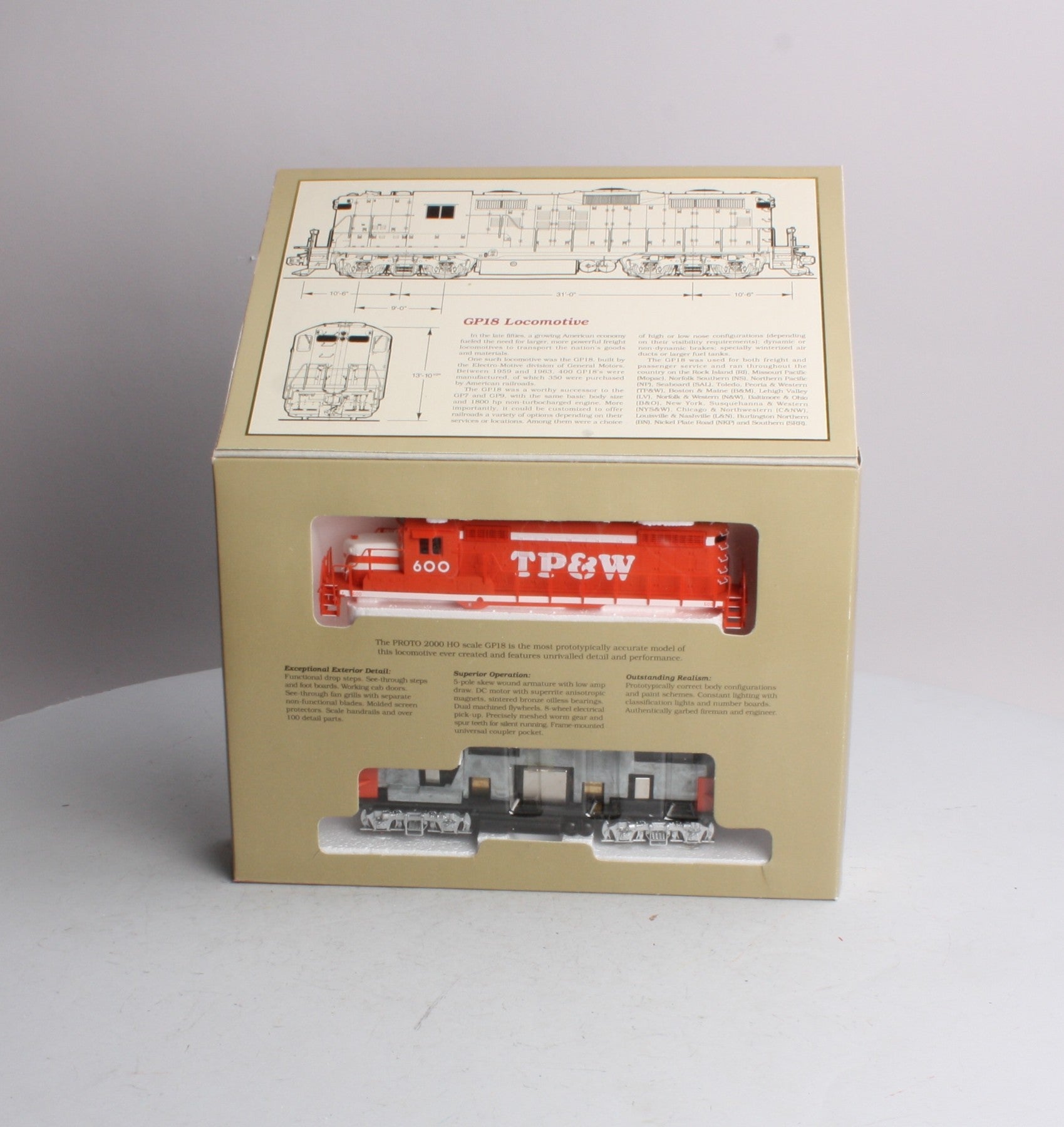 Proto 2000 8167 HO Scale Toledo, Peoria & Western GP-18 'Low Nose' Diesel Loco LN/Box