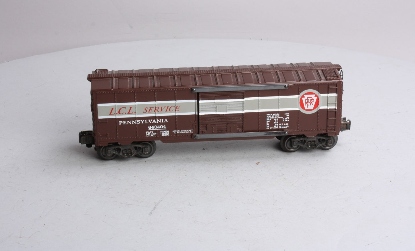 K-Line K643404 Pennsylvania LCL Service Boxcar LN