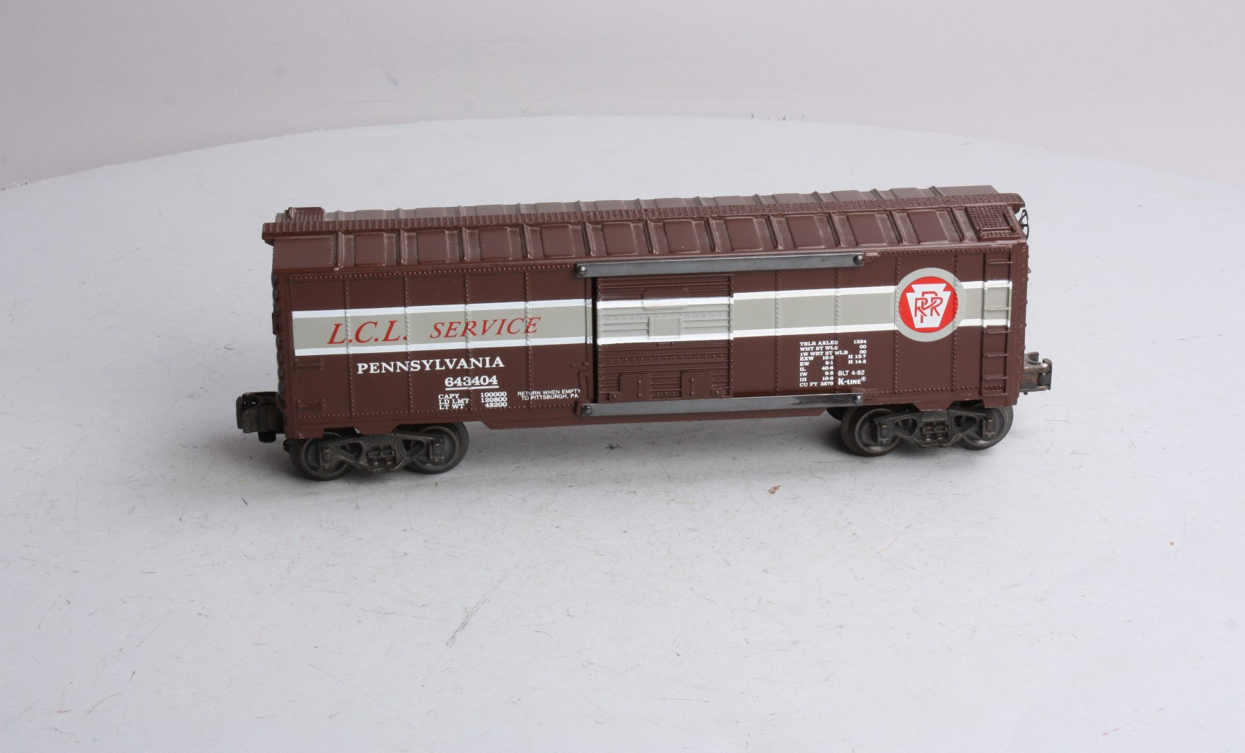 K-Line K643404 Pennsylvania LCL Service Boxcar LN