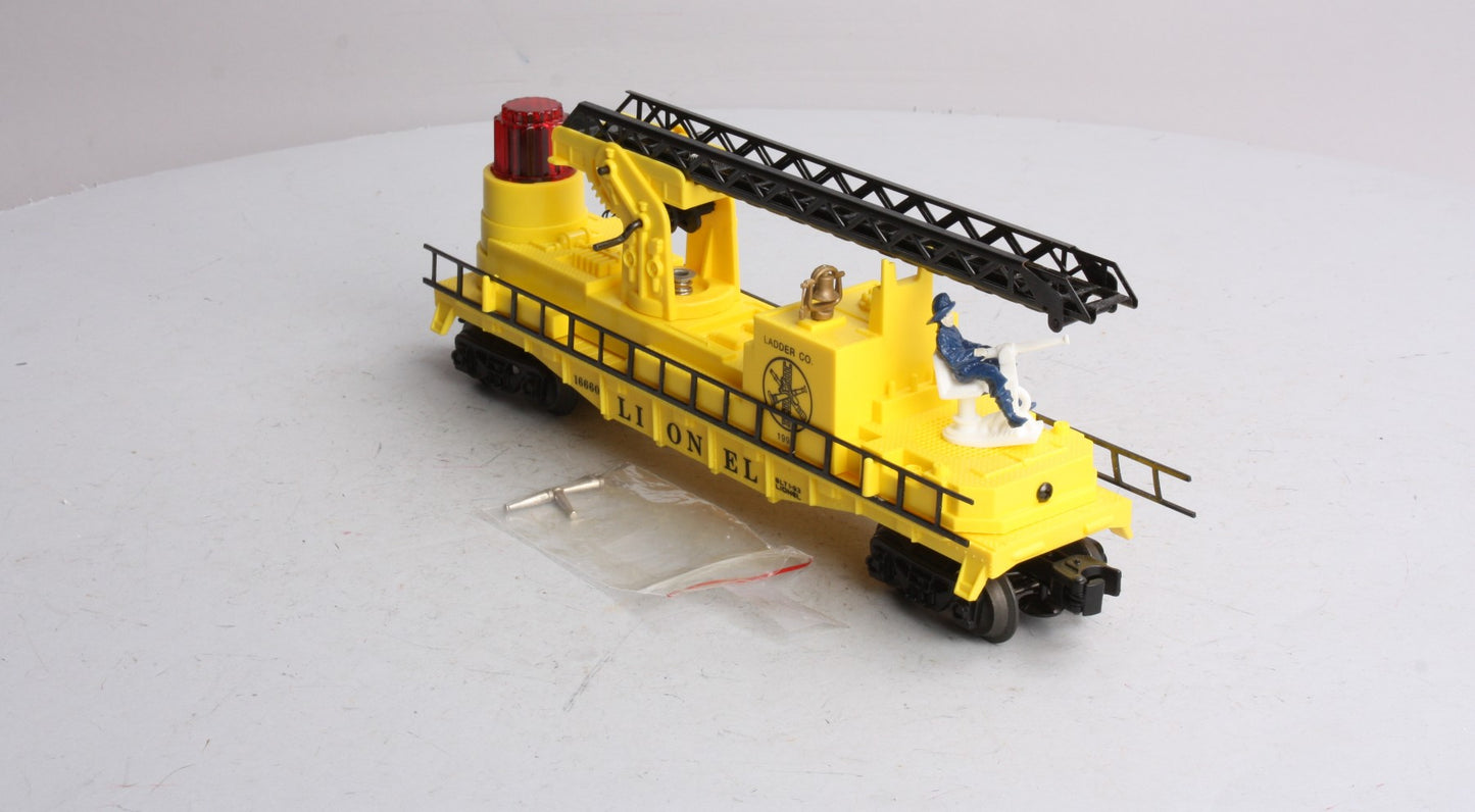 Lionel 6-16660 O Gauge Lionel Operating Fire Car With Ladders (Yellow) LN/Box