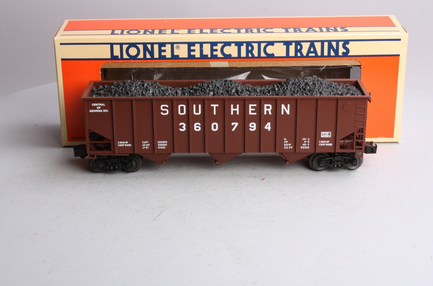 Lionel 6-52127 Southern 3 Bay Hopper w/ Coal Load LN/Box