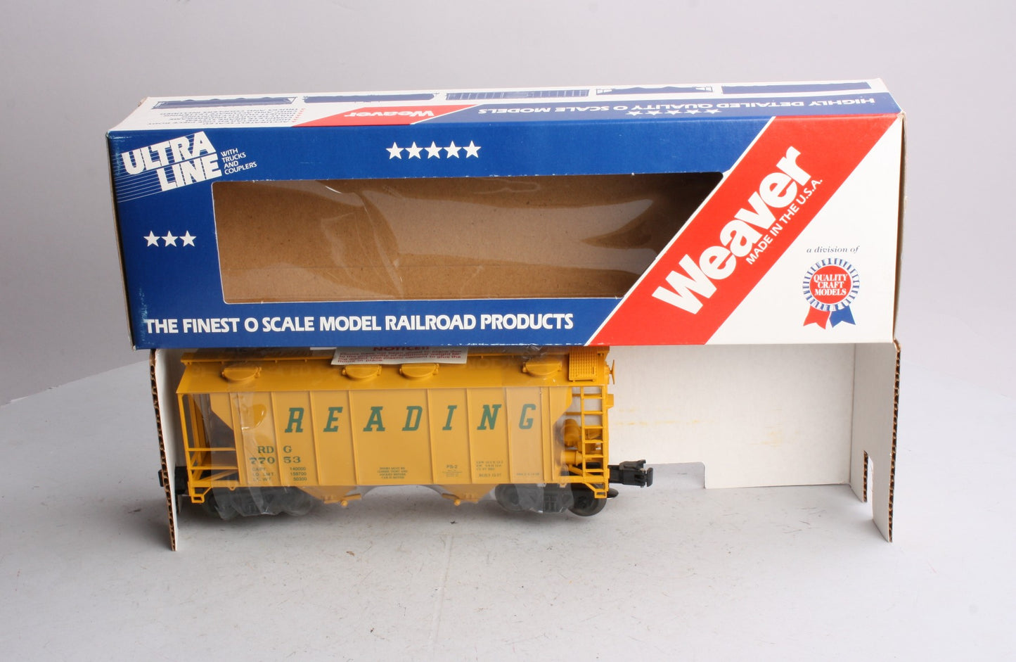 Weaver 2127 O Gauge 3-Rail Reading 34' PS-2 Covered Hopper #2127 NIB