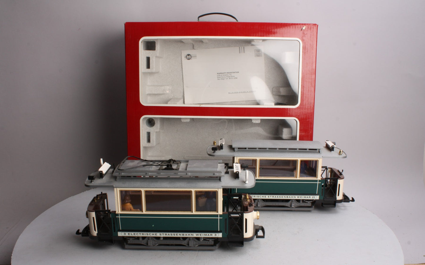 LGB 21355 G Scale Electrische Strassenbahn Weimar Trolley Set LN/Box